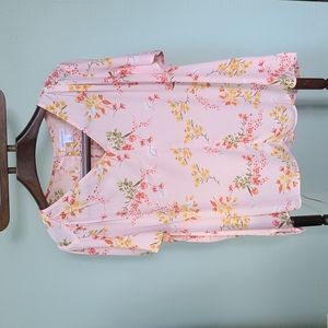 Liz Claiborne XXL soft pink,flowy short sleeve blouse